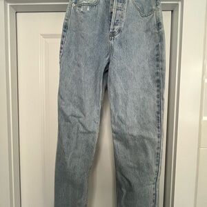 Meshki Women's High Rise Denim Jeans - Sky Blue